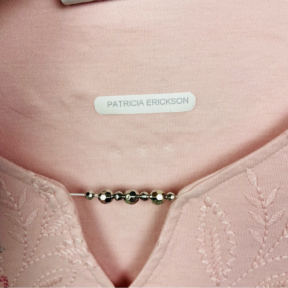 Alfred Dunner Light Pink embroidered Floral Long Sleeve Top size large - Picture 10 of 13